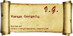 Vanya Gergely névjegykártya